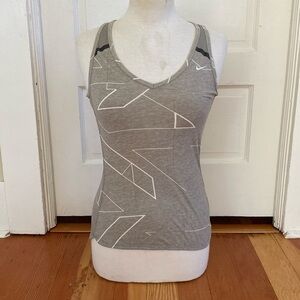 Nike Racerback‎ Tan Geometric Print Athletic Tank Top Small